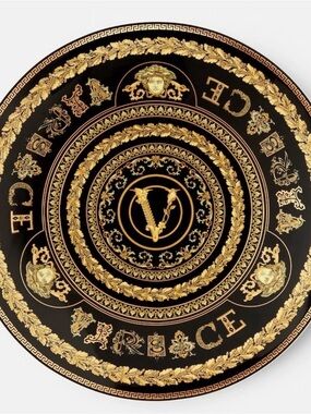 11 inches Versace Black & Gold Medusa Decorative Charger Plate